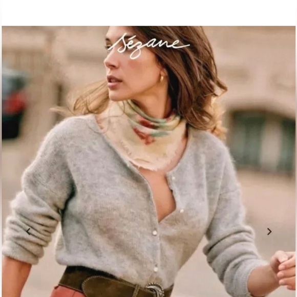 Sezane Sweaters - Sezane Gaspard Cardigan Super soft Mohair and Baby Alpaca Blend Lt Grey Size S
